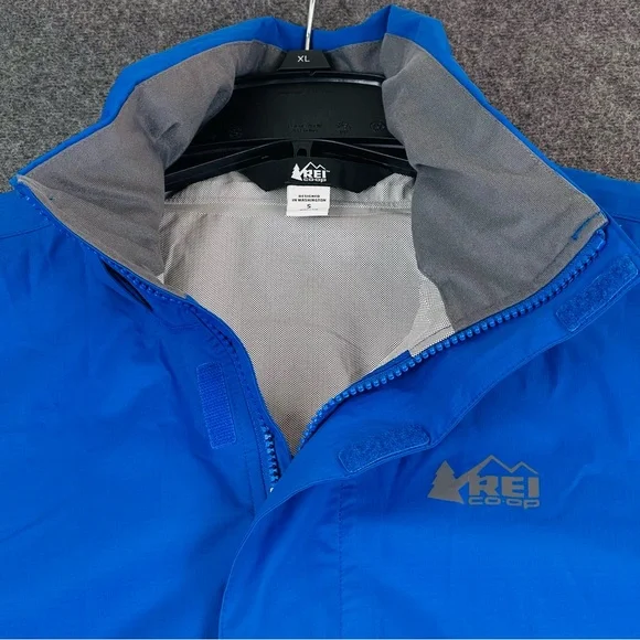 REI Co-op Peak 2.5L Rain Jacket Mens S Blue Hooded Lightweight Waterproof Shell - Picture 6 of 15